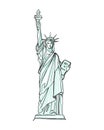 Statue of Liberty hand drawn illustration Royalty Free Stock Photo
