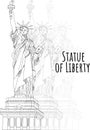 Statue of Liberty drawing,hand drawn,isolated illustration, land mark
