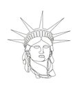 Statue of Liberty Head in single line style Royalty Free Stock Photo