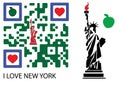 Statue of liberty and I love new york QR code