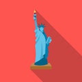 Statue of Liberty icon in flate style isolated on white background. USA country symbol stock vector illustration. Royalty Free Stock Photo