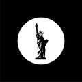 Statue of liberty icon isolated on black background Royalty Free Stock Photo