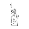 Statue of Liberty icon. Symbol of the United States of America. Line art design, Vector illustration Royalty Free Stock Photo