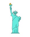 Statue of Liberty linear style. Landmark America. USA Sculpture