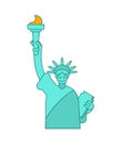 Statue of Liberty linear style. Landmark America. USA Sculpture