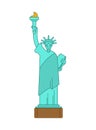 Statue of Liberty linear style. Landmark America. USA Sculpture