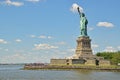 Statue Of Liberty Looking Beyond The Wide Blue Sky Background