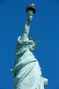 Statue of Liberty low angle view, blue sky in New York Royalty Free Stock Photo