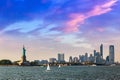 Statue of Liberty and Manhattan Royalty Free Stock Photo