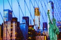 The Statue of Liberty and Manhattan skyline, New York City Royalty Free Stock Photo