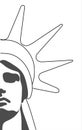 Statue of Liberty. Black and white pictures. Royalty Free Stock Photo