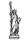 The Statue of Liberty New York city.Black and white skethc.Hand drawn vector Royalty Free Stock Photo