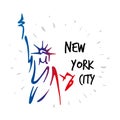 Statue of Liberty in New York City Landmark American Symbol Silhouette Vector Illustration Royalty Free Stock Photo