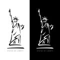 Statue of Liberty in New York City Landmark American Symbol Silhouette Vector Illustration Royalty Free Stock Photo