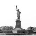 Statue of Liberty, New York City, USA. Black and white photo. Royalty Free Stock Photo