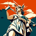 Statue of Liberty, New York City, USA, vector illustration AI Generated Royalty Free Stock Photo