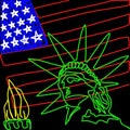 Statue of Liberty. Line cartoon landmark and symbol of Freedom Royalty Free Stock Photo
