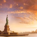 Statue of Liberty New York and Manhattan USA Royalty Free Stock Photo