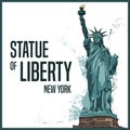 Statue of Liberty, New York, United States of America. Vector illustration Royalty Free Stock Photo