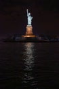 Statue of liberty at night in New York City (USA) Royalty Free Stock Photo