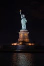 Statue of liberty at night in New York City (USA) Royalty Free Stock Photo