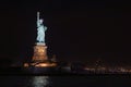 Statue of liberty at night in New York City (USA) Royalty Free Stock Photo