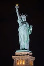 Statue of liberty at night in New York City (USA) Royalty Free Stock Photo