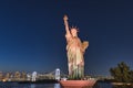 Statue of Liberty at the Odaiba Seaside Park in Tokyo, Japan, at night Royalty Free Stock Photo