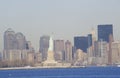 Statue of Liberty post 9/11 without World Trade Towers and New York City, Manhattan skyline, NY Royalty Free Stock Photo