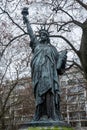 Statue of Liberty Replica in Luxembourg Garden in Paris During Cloudy Day Royalty Free Stock Photo