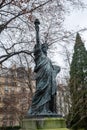 Statue of Liberty Replica in Luxembourg Garden in Paris During Cloudy Day Royalty Free Stock Photo