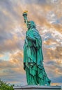 Statue of Liberty Replica near Rainbow Bridge in Odaiba, Tokyo Royalty Free Stock Photo