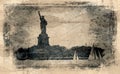 Statue Of Liberty And Sail Boats