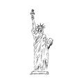 Statue of liberty. Sculpture from the United States of America. Flat illustration EPS 10 Royalty Free Stock Photo