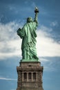 Statue of liberty seen from the back Royalty Free Stock Photo
