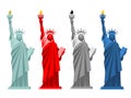 Statue of Liberty set. Colorful attraction in America. Color opt