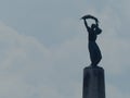 Statue of the liberty in the sky to Budapest in Hungary.