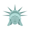 Statue of Liberty Sleeping Emoji. US landmark statue face asleep