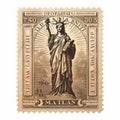 Statue Of Liberty Stamp: A Stunning Gravure Print In The Style Of Matthias Haker