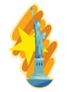 Statue of Liberty sticker. New York landmark. American symbol. Vector silhouette Royalty Free Stock Photo