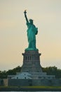 Statue of Liberty during the sunset Royalty Free Stock Photo