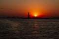 Statue of Liberty at sunset - autumn 2023 Royalty Free Stock Photo
