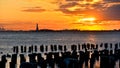 Statue of Liberty at sunset in New York