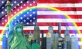 Statue of Liberty with surgical mask