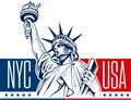 Statue of Liberty, symbol democracy and freedom, USA, New York City
