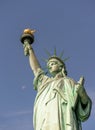 Statue of Liberty symbol of freedom and democracy majestic from below