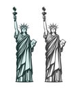 Statue of liberty. Symbol of New York or USA. Vector illustration Royalty Free Stock Photo