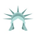 Statue Of Liberty Template Face Head. Mock Up Hair And Crown.