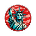 Statue Of Liberty touristic attraction vector EPS Royalty Free Stock Photo