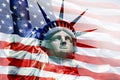 Statue of Liberty - - U.S. flag overlay Royalty Free Stock Photo